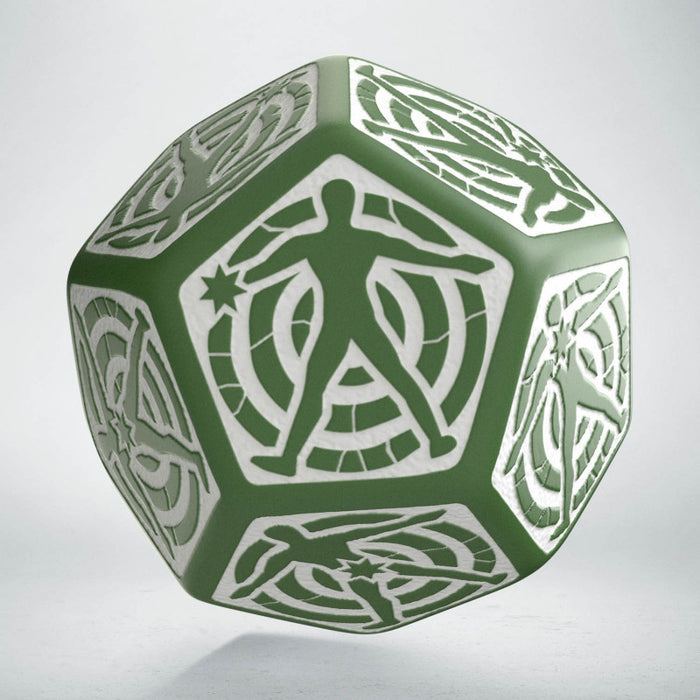 Q-Workshop D12 Hit Location Dice - Green with White (1 Die)