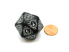 Q-Workshop CG Level Counter D20 Dice - Black with White Etches