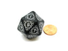 Q-Workshop CG Level Counter D20 Dice - Black with White Etches
