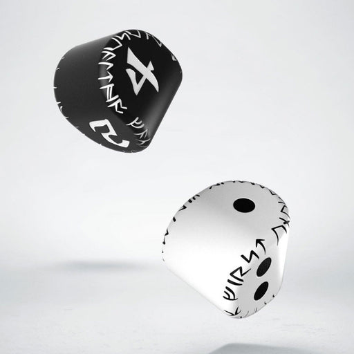 Q-Workshop Runic Unique Dice Set - 1 White/Black D2 + 1 Black/White D4