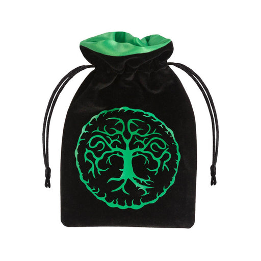 Q-Workshop Dice Bag - Forest Black and Green Velour