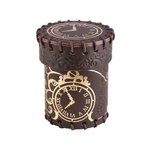 Q-Workshop Steampunk Brown & Golden Leather Dice Cup