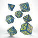 Q-Workshop Arcade Dice Set - Blue with Yellow Etches (7 Polyhedral Dice)