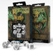 Q-Workshop Celtic Dice Set 3D White with Black (7 Piece Polyhedral Set)