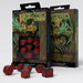 Q-Workshop Celtic Dice Set 3D Black with Red (7 Piece Set)