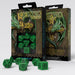 Q-Workshop Celtic Dice Set 3D Green with Black Revised (7 Piece Set)