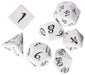 Q-Workshop Classic RPG Dice Set White with Black Etches (7 Piece Set)
