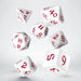 Classic Runic 7 Piece Polyhedral Dice Set - White & Red