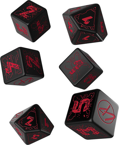 Q-Workshop Essential RPG Dice Set - Cyberpunk Red (6 Piece Set)