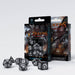 Q-Workshop Dragons Dice Set Black with White Etches (7 Piece Set)