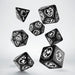 Q-Workshop Dragons Dice Set Black with White Etches (7 Piece Set)