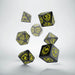 Q-Workshop Dragons Dice Set Black with Yellow Etches (7 Piece Set)