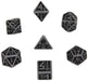 Q-Workshop Dwarven Dice Set Gray with Black Etches (7 Piece Set)