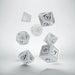 Q-Workshop Elvish Dice Set White with Black Etches (7 Piece Set)
