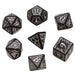 Q-Workshop Elvish Dice Set Black with White Etches (7 Piece Set)