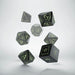 Q-Workshop Elvish Dice Set Black with GlowNDark Etches (7 Piece Set)