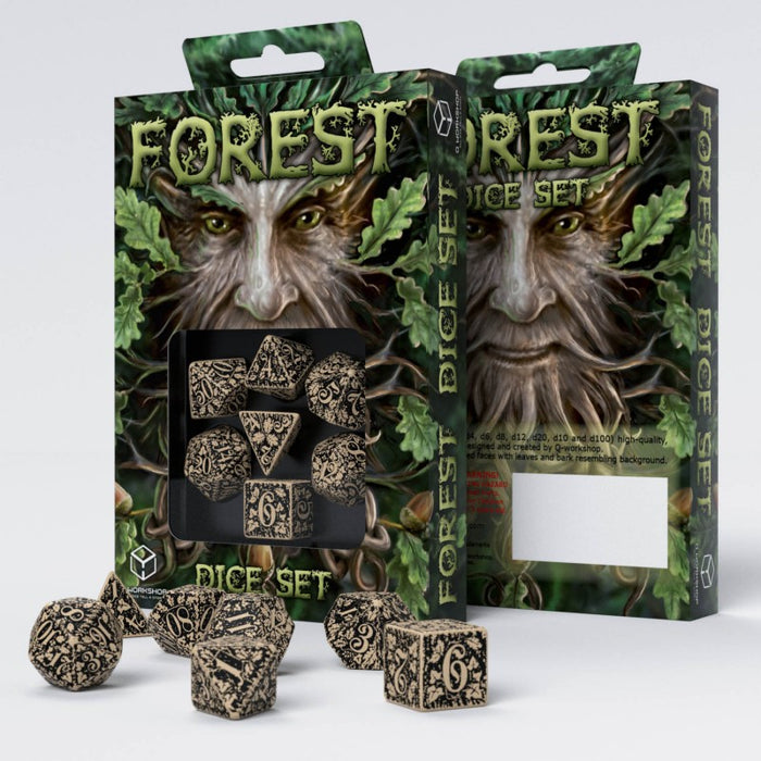 Forest Dice Set 3D Beige/Black (7)