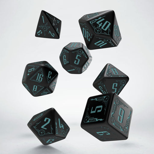Galactic: Black/Blue Dice Set (7)