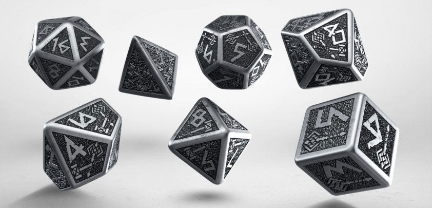 Metal 7 Piece Polyhedral Dice Set - Dwarven