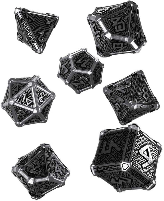 Metal 7 Piece Polyhedral Dice Set - Mythical