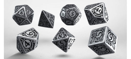 Q-Workshop Metal Dice Set, 7 Polyhedral Dice - Steampunk