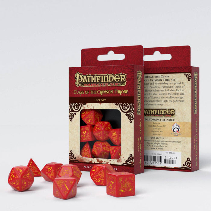 Q-Workshop Pathfinder Curse of the Crimson Throne Dice Set (7 Piece Set)