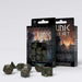 Runic 7-Piece Polyhedral Dice Set - Green with Gold Etches