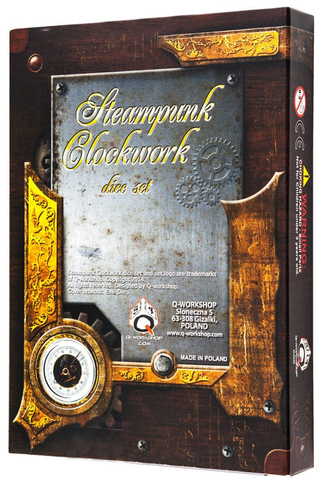 Q-Workshop Steampunk Clockwork Dice Set Caramel with White Etches (7 Piece Set)