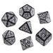 Q-Workshop Steampunk Dice Set Black with White Etches (7 Piece Set)