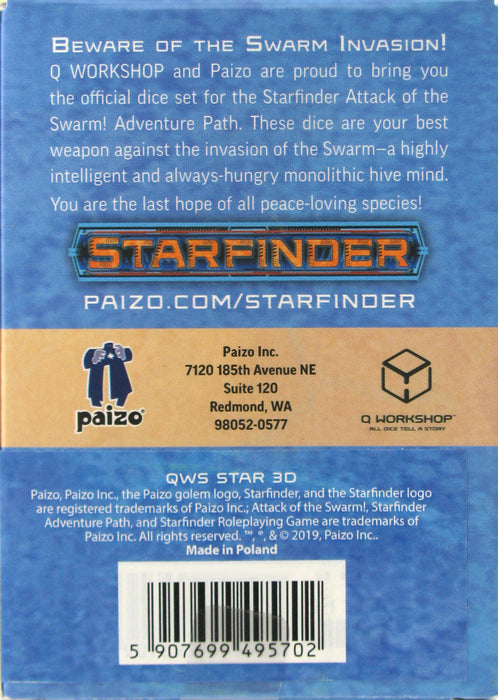 Starfinder Attack of the Swarm Adventure Path 7-Die Polyhedral Dice Set