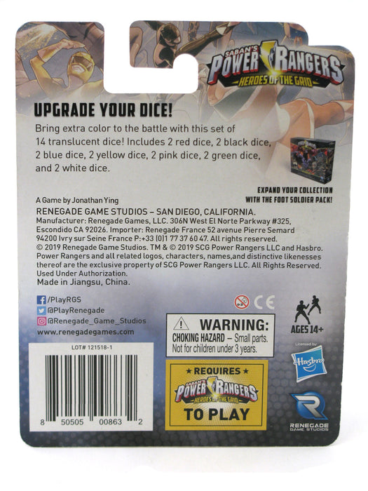 Power Rangers: Heroes of the Grid Ranger Dice Set - 14 Pieces