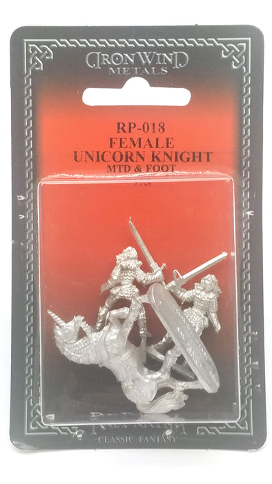 Ral Partha Female Unicorn Knight (Mounted & On Foot) #RP-018 Unpainted Metal