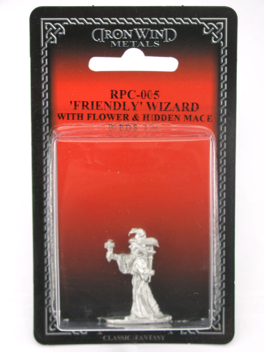 Friendy Wizard with Flowers and Hidden Mace #RPC-005 Classic Ral Partha Fantasy