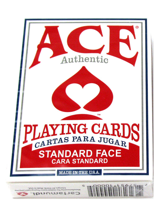 Ace Standard Size Playing Cards with Standard Faces - 1 Red Deck
