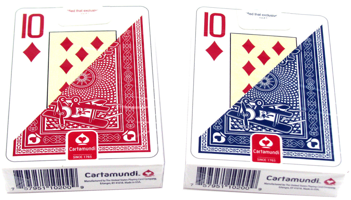 Ace Standard Size Playing Cards with Giant Faces - 6 Red Decks, 6 Blue Decks