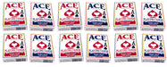 Ace Standard Size Playing Cards with Giant Faces - 6 Red Decks, 6 Blue Decks