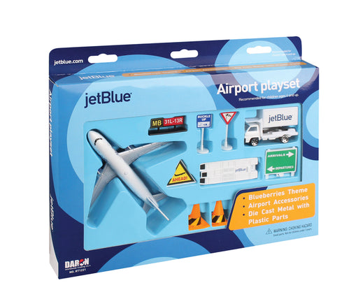 Daron 12 Piece Jetblue Airport Playset Toy Model Figures