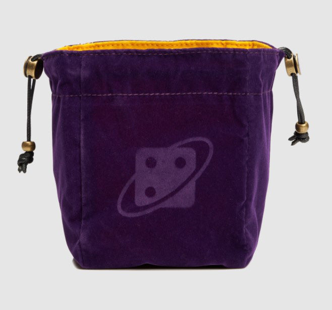 Reversible 6"x5" Velvet Dice Bag - Purple and Gold