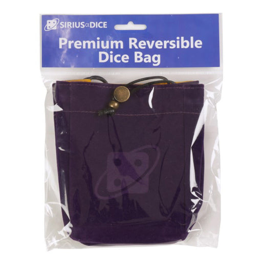 Reversible 6"x5" Velvet Dice Bag - Purple and Gold