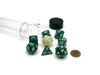Tube of 7 Polyhedral RPG Sirius Dice with Bonus D20 - Pearl Green Acrylic