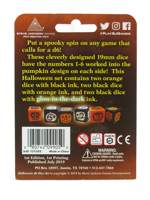 Halloween 19mm D6 RPG Dice - 6 Pieces