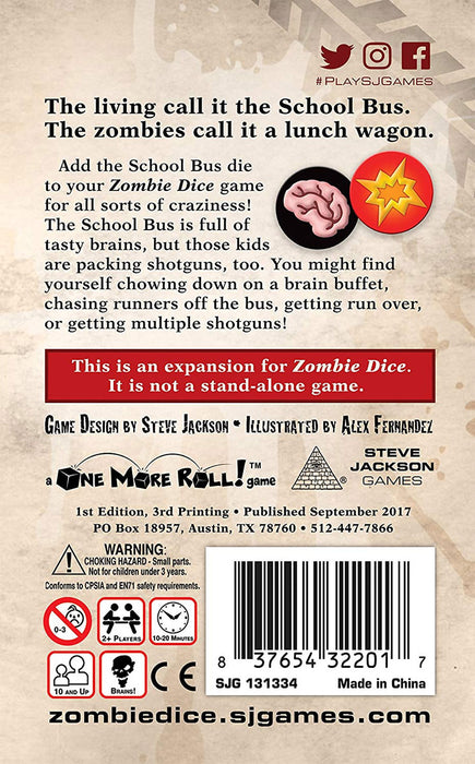 Zombie Dice 3 School Bus Expansion Set
