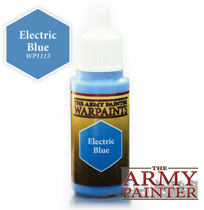 The Army Painter Acrylic Warpaints: Electric Blue 18mL Eyedropper Paint Bottle