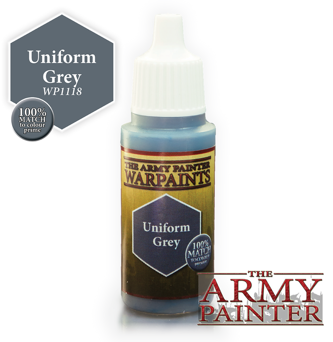 The Army Painter Acrylic Warpaints: Uniform Grey 18mL Eyedropper Paint Bottle