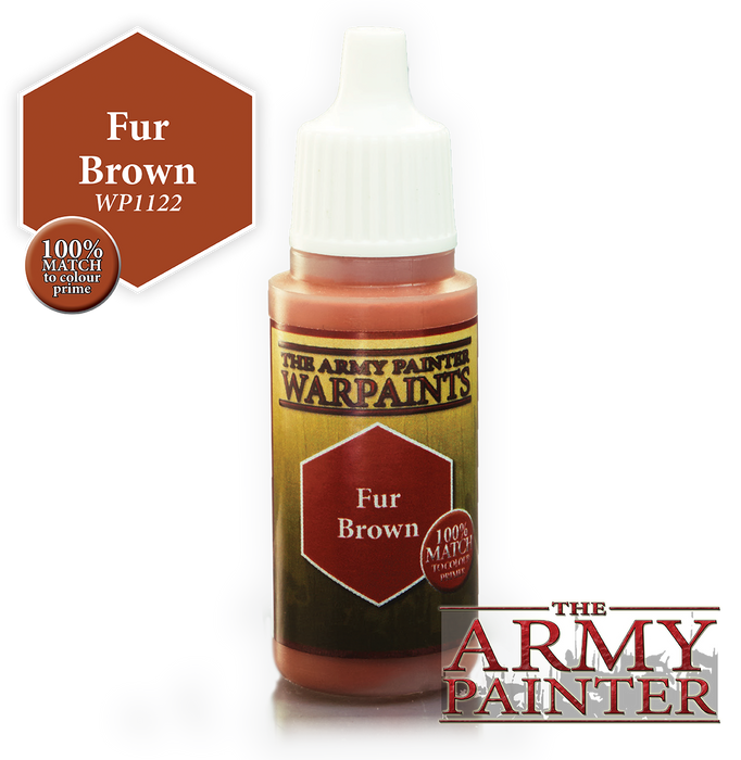 The Army Painter Acrylic Warpaints: Fur Brown 18mL Eyedropper Paint Bottle