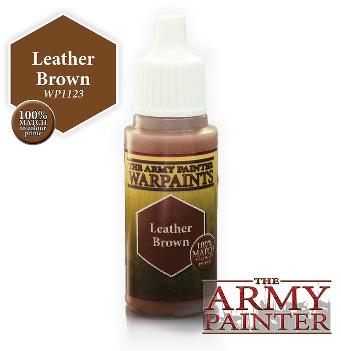 The Army Painter Acrylic Warpaints: Leather Brown 18mL Eyedropper Paint Bottle