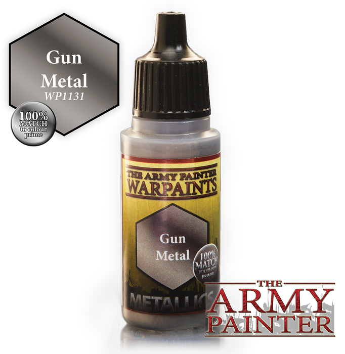 The Army Painter Metallic Warpaints: Gun Metal 18mL Eyedropper Paint Bottle