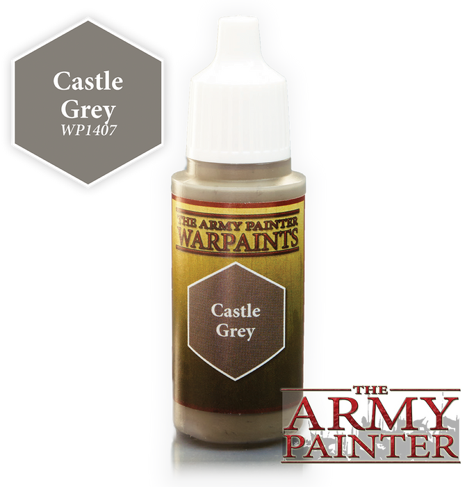 The Army Painter Acrylic Warpaints: Castle Grey 18mL Eyedropper Paint Bottle