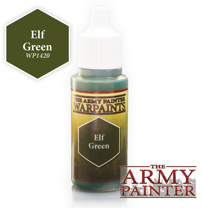 The Army Painter Acrylic Warpaints: Elf Green 18mL Eyedropper Paint Bottle