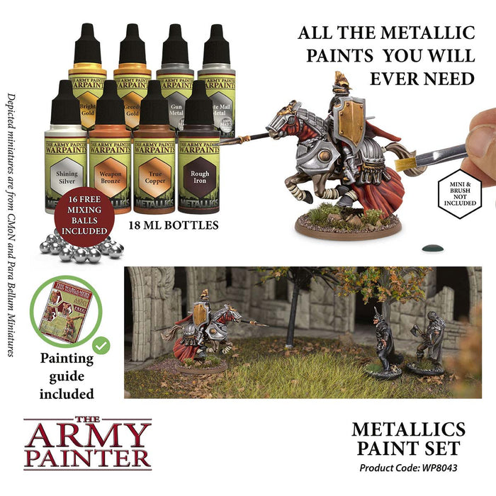 The Army Painter Warpaints: Metallics Paint Set - 8 Paints